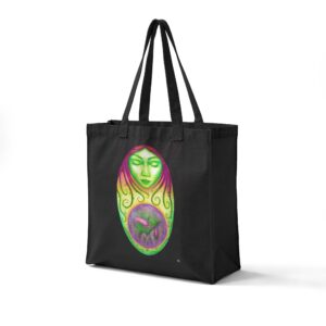 "Gaia Loves & Protects All™" By Animality Reality.com Forest Green-Color Tote Bag