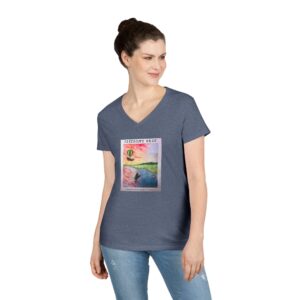 "Freedom's Gaze™" By Animality Reality.com Women's Short Sleeve Deep V-Neck Tee