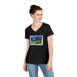 "Consciousness™" By Animality Reality.com Women's Short Sleeve Deep V-Neck Tee