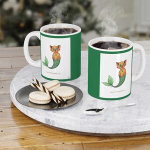 "MerCat™" By Animality Reality.com White 11, 15 or 20oz Ceramic Mug