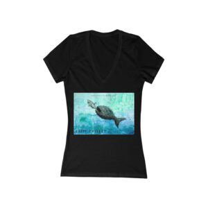 "Unity Matters™" By Animality Reality.com Women's Jersey Short Sleeve Deep V-Neck Tee