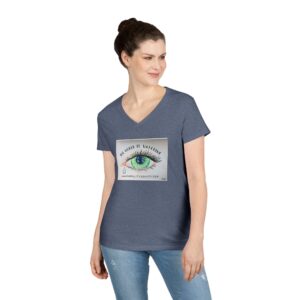 "The World is Watching™" By Animality Reality.com Women's Short Sleeve Deep V-Neck Tee