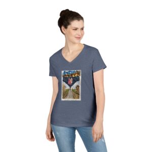 "KARMA™" By Animality Reality.com Women's Short Sleeve Deep V-Neck Tee