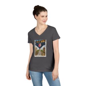 "KARMA™" By Animality Reality.com Women's Jersey Short Sleeve Deep V-Neck Tee